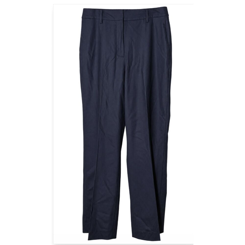 NWT Quince Womens Size 8 Italian Wool Straight Leg Pants Navy Tailored Workwear